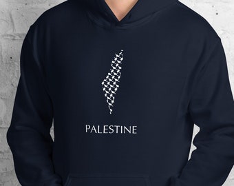 Palestine map scarf art - Keffiyeh Art Hoodie - Free Palestine