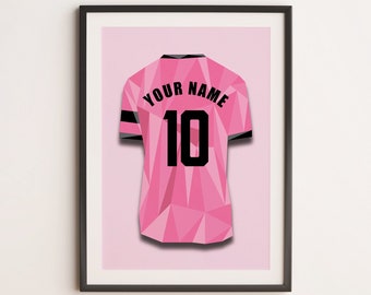 Customizable Inter Miami Soccer Jersey - trikot - Instant Download - Football Wall Art Poster