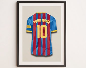 Customizable Barcelona Soccer Jersey - trikot - Instant Download - Football Wall Art Poster