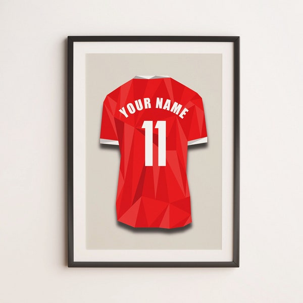 Customizable Liverpool Soccer Jersey - trikot - Instant Download - Football Wall Art Poster