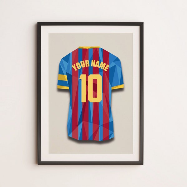 Customizable Barcelona Soccer Jersey - trikot - Instant Download - Football Wall Art Poster