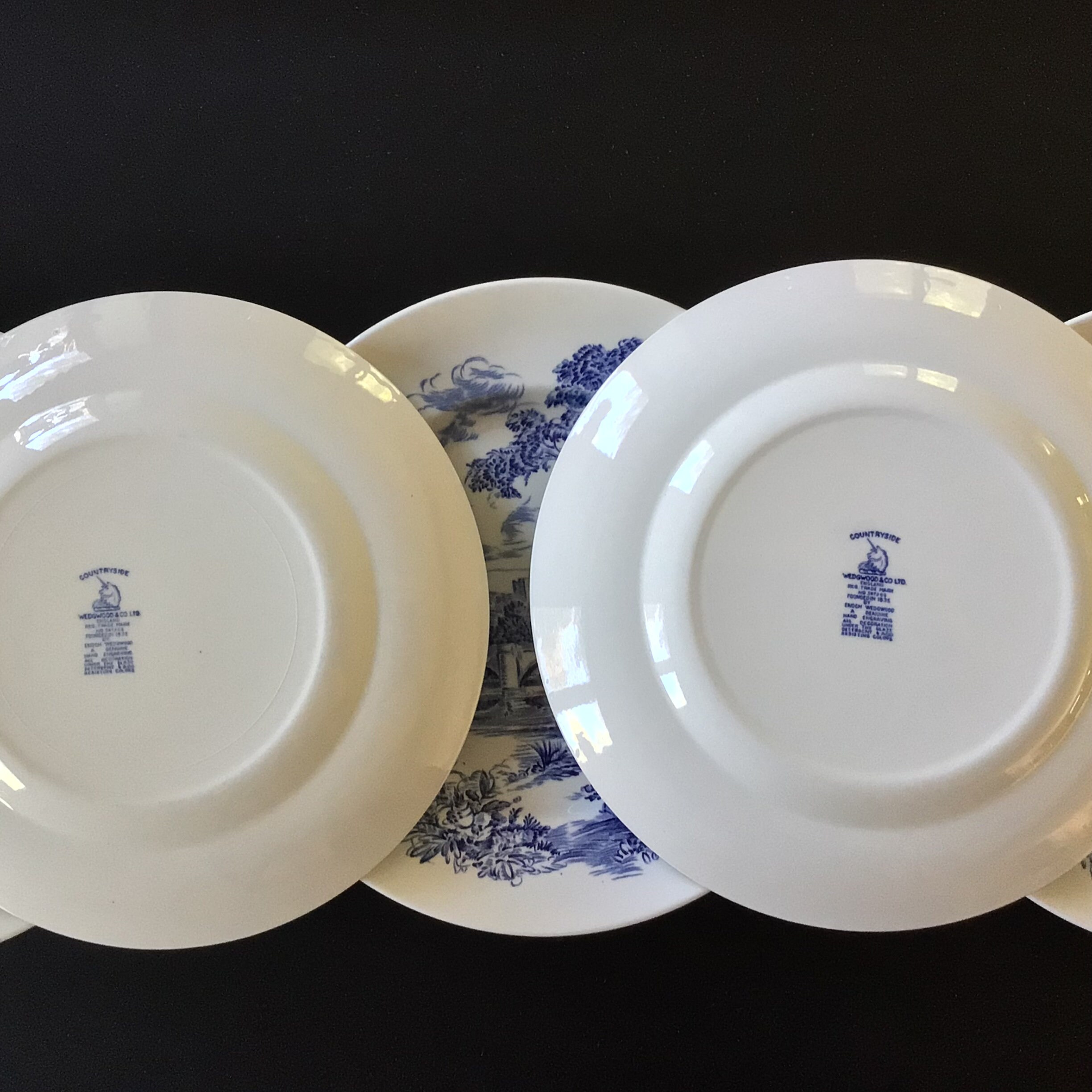 Set of 5 Wedgwood Countryside Blue Dinner Plates England Etsy