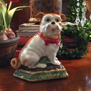 Adorable Single Pug Dog Figurine 8”