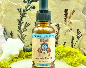 Organic Calendula Tincture | Herbal Extract | Small Batch | Alcohol-Based Tincture | Calendula Officinalis | 1oz Dropper Bottle