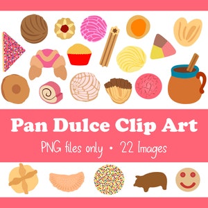 Pan Dulce Clip Art Bundle | 22 Images | PNG files ONLY | Instant Download | Assorted Mexican Pan Dulce Images