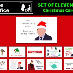 Las tarjetas de Navidad de Office / Conjunto de 11 tarjetas imprimibles / Interior en blanco / Sólo archivos digitales / Descarga instantánea / 7" x 5" plegado