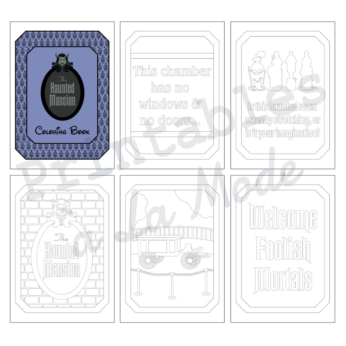 Haunted Mansion Printable Coloring Book 20 Coloring Pages Instant ...
