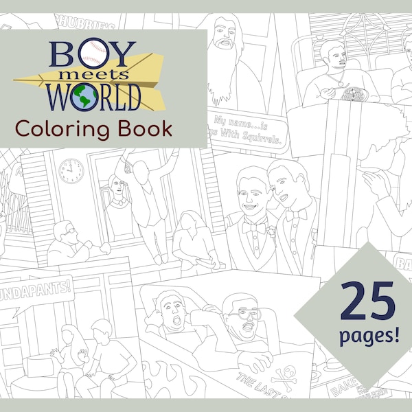 Boy Meets World Printable Coloring Book | 25 Coloring Pages | Instant Download | PDF File | 11"x8.5" and A4 Sizes Included