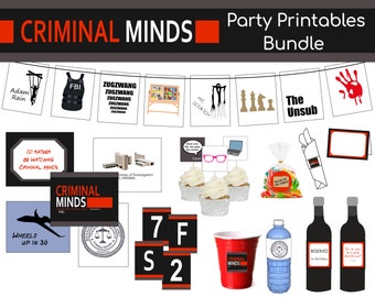 Criminal Minds Party Pack Printables Bundle | Digital Files Only | Instant Download | 8.5" x 11" PDF Pages