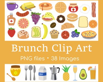 Brunch Clip Art Bundle | 38 Images | PNG files ONLY | Instant Download