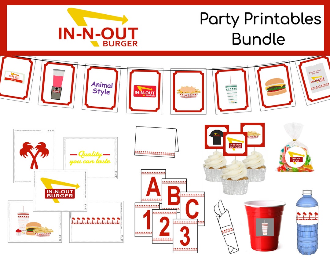 Innout Party Pack Printables Bundle Digital Files Only Instant