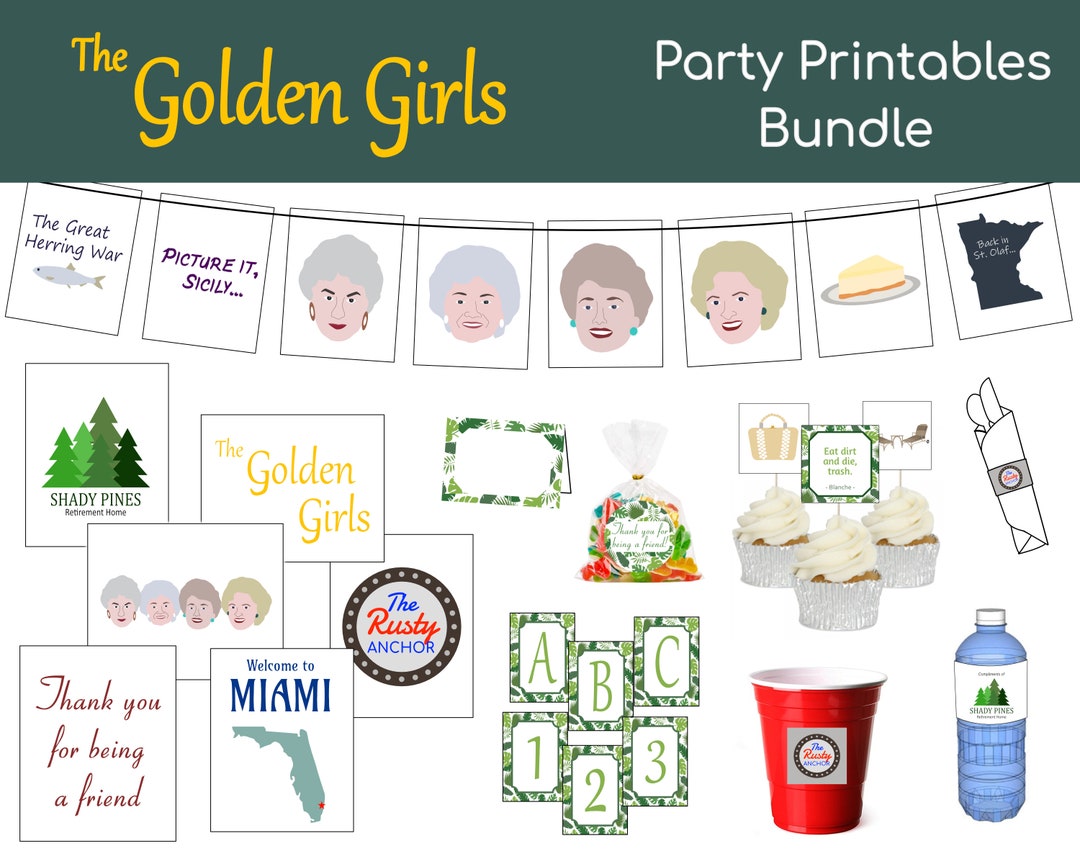 Golden Girls Party Pack Printables Bundle | Digital Files Only ...