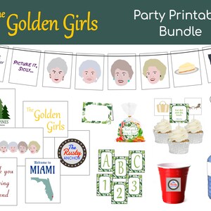 Golden Girls Party Pack Printables Bundle | Digital Files Only | Instant Download | 8.5" x 11" PDF Pages
