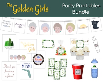 Golden Girls Party Pack Printables Bundle | Digital Files Only | Instant Download | 8.5" x 11" PDF Pages