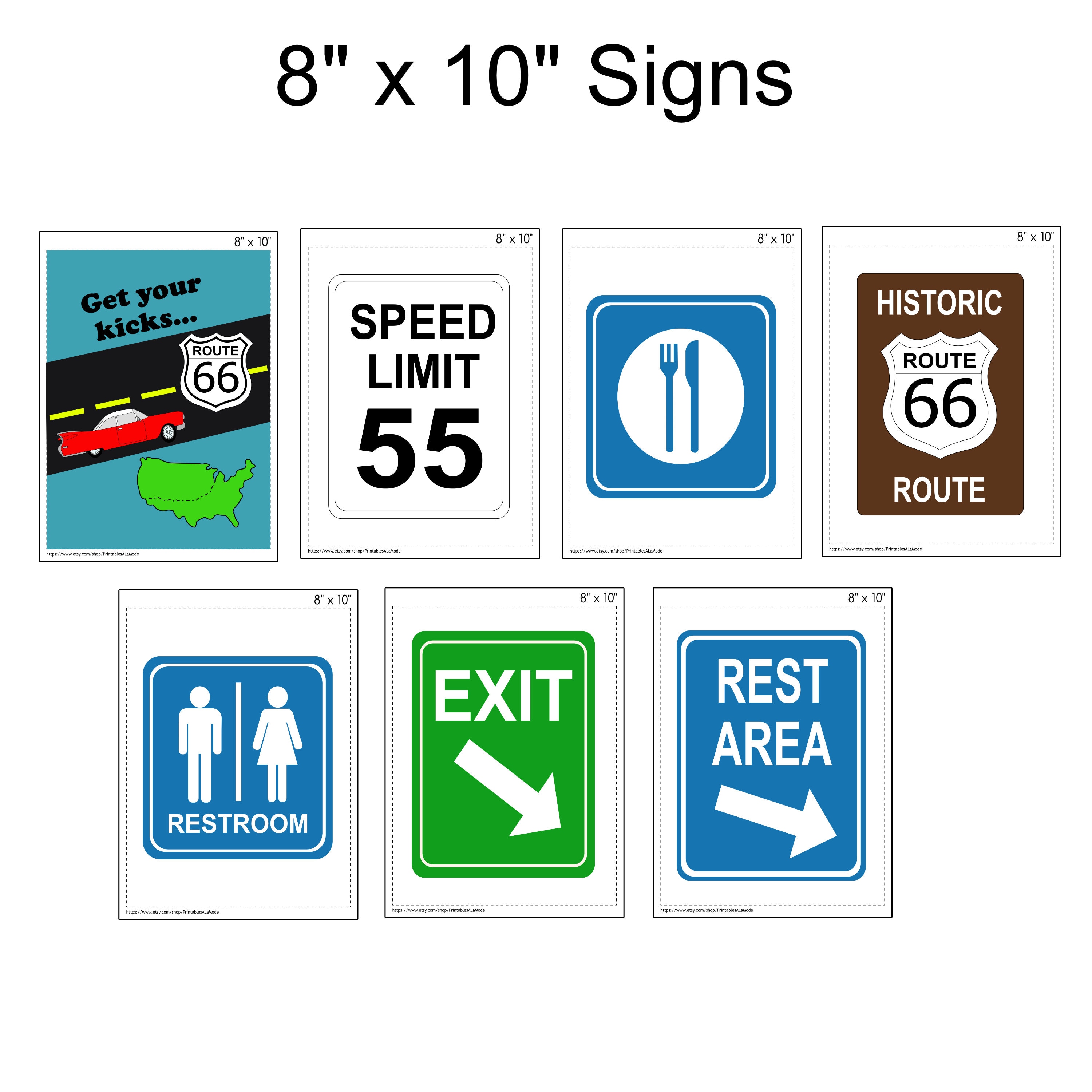 Route 66 Party Pack Printables Bundle | Digital Files Only | Instant ...