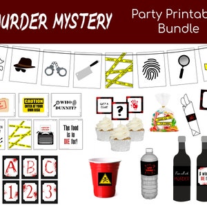 Murder Mystery Party Pack Printables Bundle | Nur digitale Dateien | Sofort Download | 8,5 &quot;x 11&quot; PDF Seiten