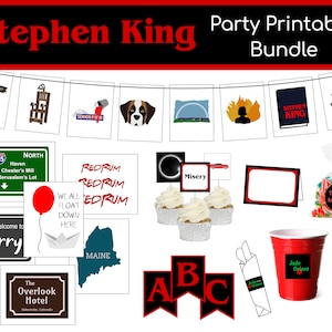 Pack imprimables Stephen King Party Pack | Fichiers numériques uniquement | Téléchargement instantané | Pages PDF 8,5" x 11"