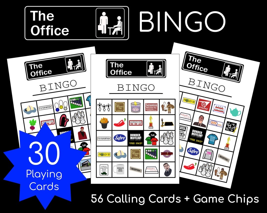 The Office Bingo | 30 Cards | Printable PDF File Only | Instant Download | 8.5"x11" and A4 Sizes ...