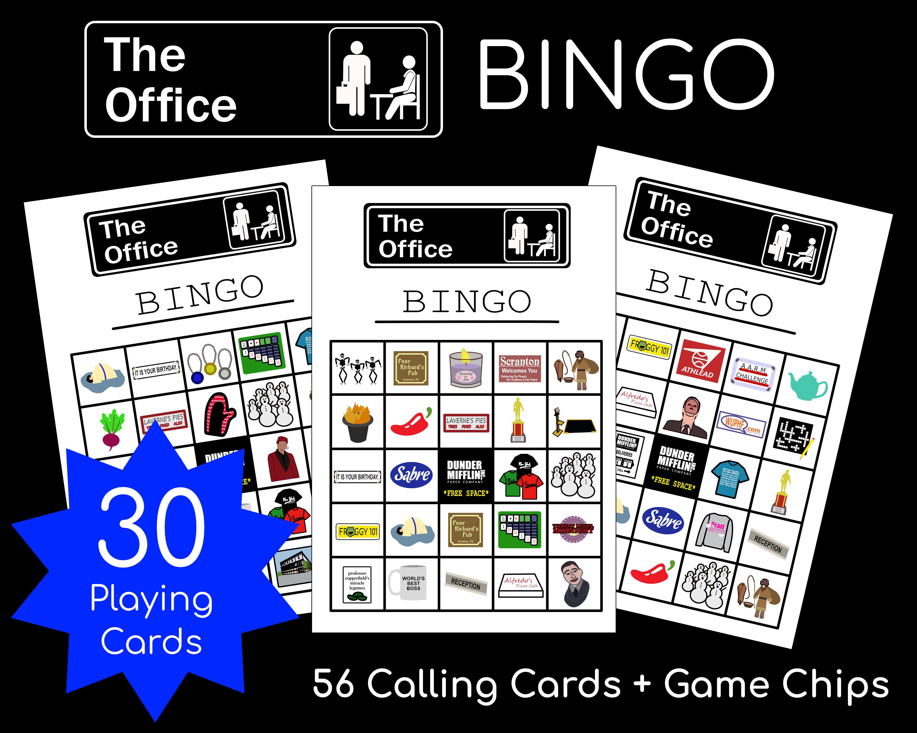The Office Bingo 30 Cards Printable PDF File Only - Etsy