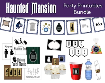 Haunted Mansion Party Pack Printables Bundle | Digital Files Only | Instant Download | 8.5" x 11" PDF Pages