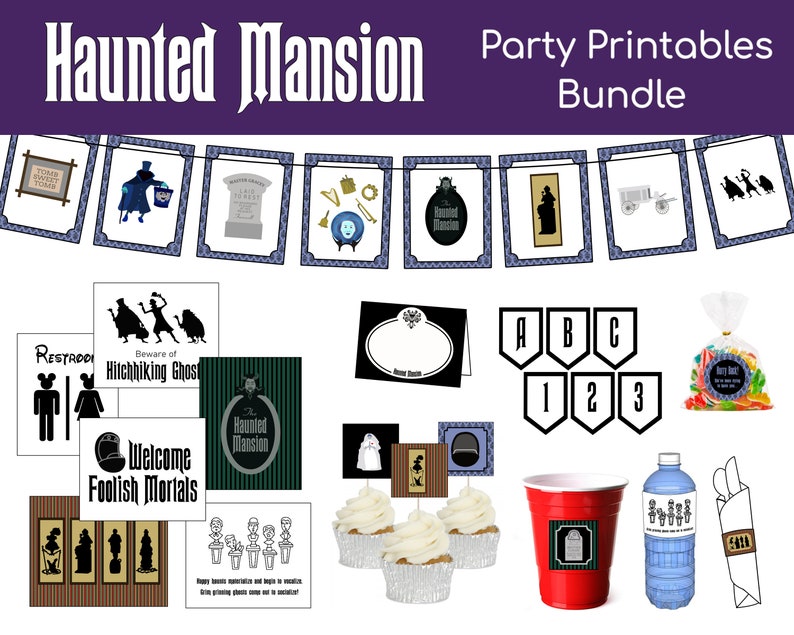 Haunted Mansion Party Pack Printables Bundle Digital Files - Etsy