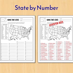 Estados y capitales de EE. UU. / Hojas de trabajo de cuestionarios minimalistas, tarjetas flash y plantilla de investigación / Descarga instantánea de PDF / 8.5"x11" imagen 8