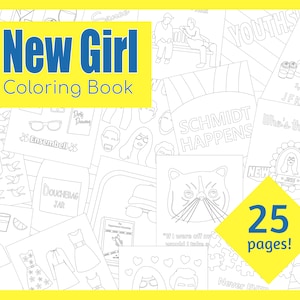 New Girl Printable Coloring Book | 25 Coloring Pages | Instant Download | PDF File | 8.5&quot;x11&quot; and A4 Sizes Included
