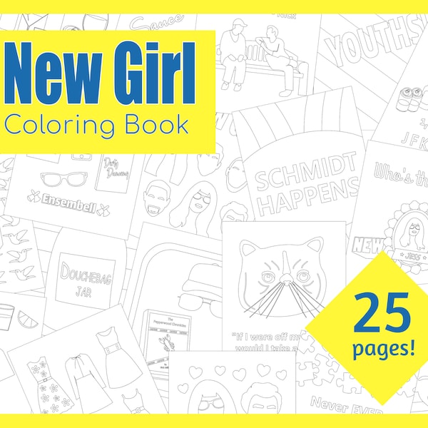 Livre de coloriage imprimable New Girl | 25 pages à colorier | Téléchargement instantané | Fichier PDF | Formats 8,5 "x11" et A4 inclus