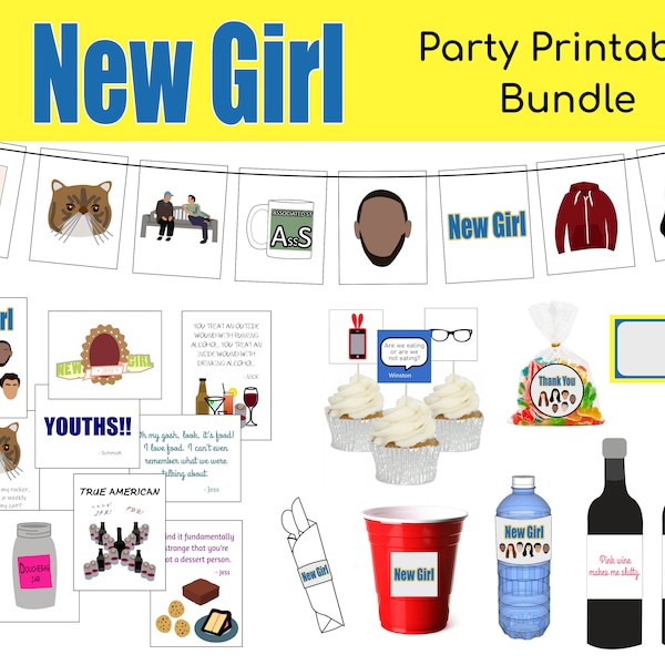 Nouveau pack imprimables Girl Party Pack | Fichiers numériques uniquement | Téléchargement instantané | Pages PDF 8,5" x 11"