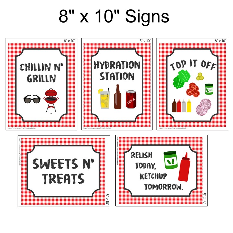 BBQ Party Pack Printables Bundle Digital Files Only Instant Download 8. ...