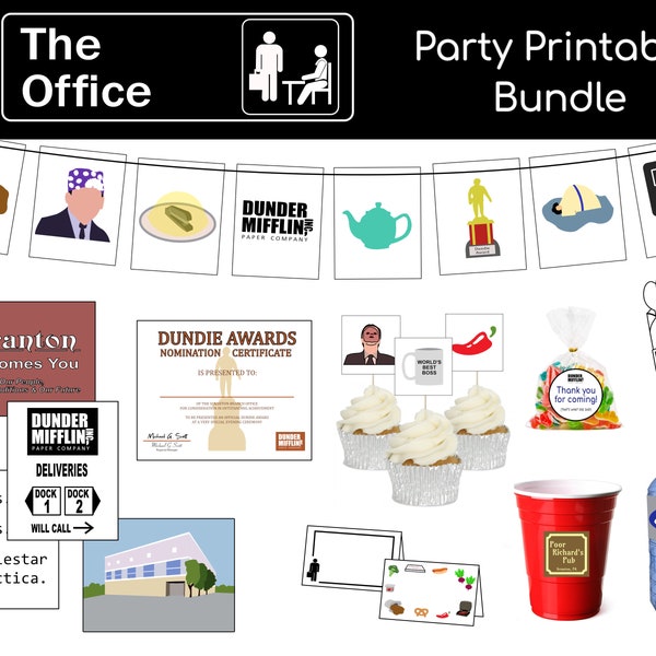 The Office Party Pack Printables Bundle | Digital Files Only | Instant Download | 8.5" x 11" PDF Pages