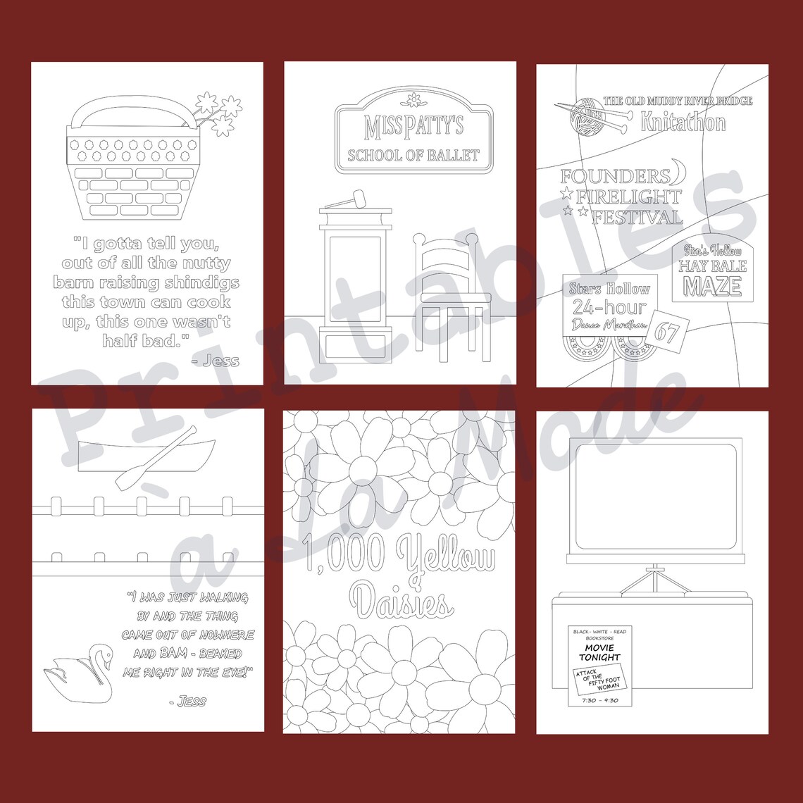 gilmore-girls-printable-coloring-book-25-coloring-pages-etsy