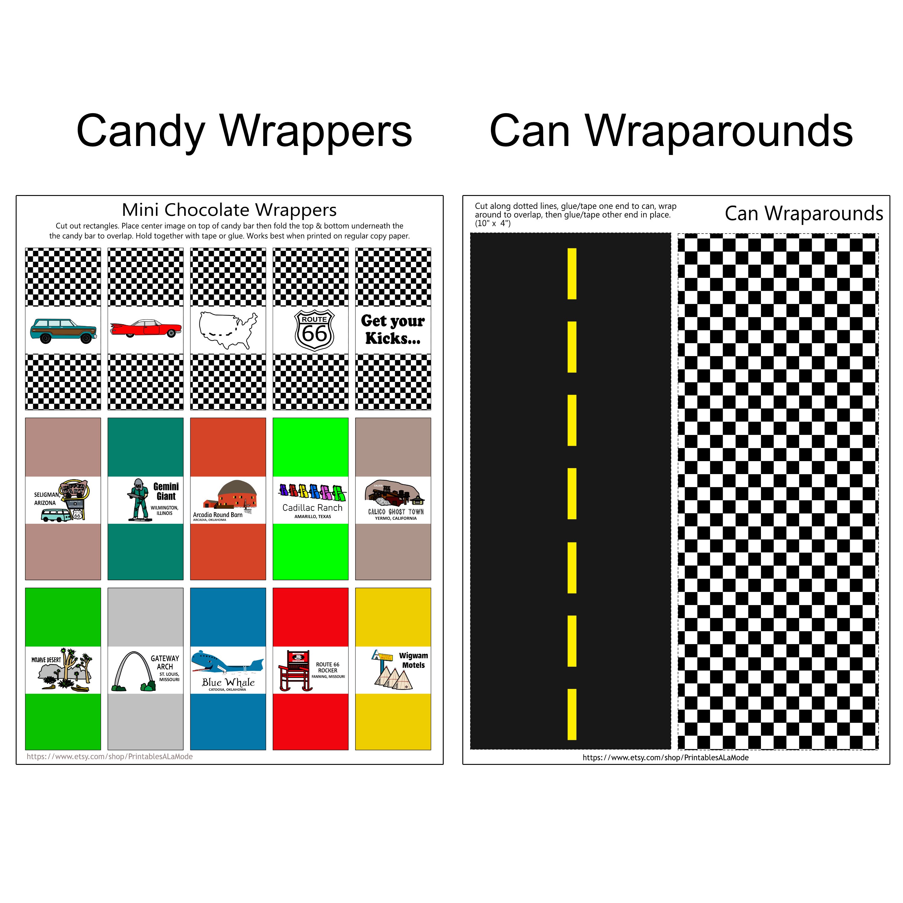 Route 66 Party Pack Printables Bundle Digital Files Only Instant ...