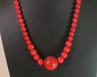 Red beaded necklace