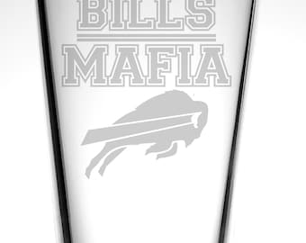 Buffalo Bills Pint Glass Bills Mafia Sports Jersey Font