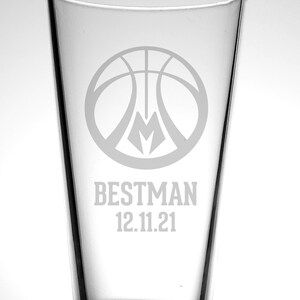 Milwaukee Bucks Pint Glass-Personalize with Custom Text-Bucks Basketball logo-NBA Finals-Sports Gift-Coach Gift-NBA Basketball Playoffs