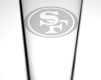 San Francisco 49ers Etched Pint Glass