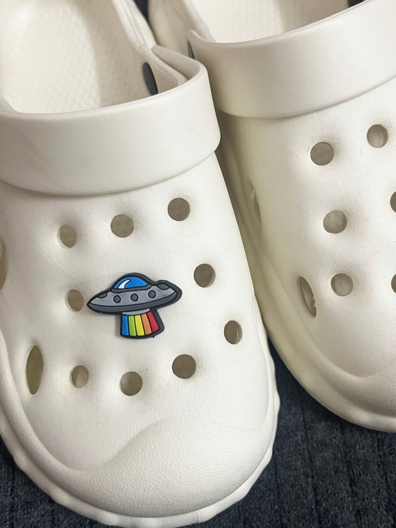 Flying Saucer Croc Shoe Charm, Cute Alien UFO Spaceship Shoe Charm ...