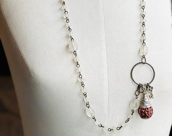 Hindu Mala Prayer Seed Bead Pendant Necklace