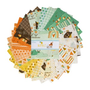 Bumble And Bear, Charm Pack, Baby Fabric, Sandy Gervais, Riley Blake Designs, Precut Fabric