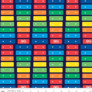 Fisher-Price, Navy Xylophone, Fabric by the 1/2 Yard, Riley Blake Designs