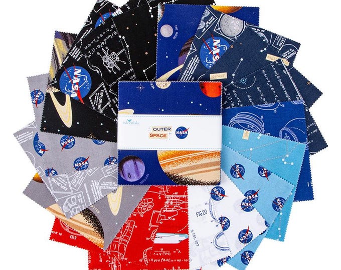 View of Outer Space, Layer Cake, Kids Fabric, Riley Blake Designs, Precut ...