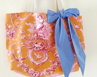 Lined cotton tote bag