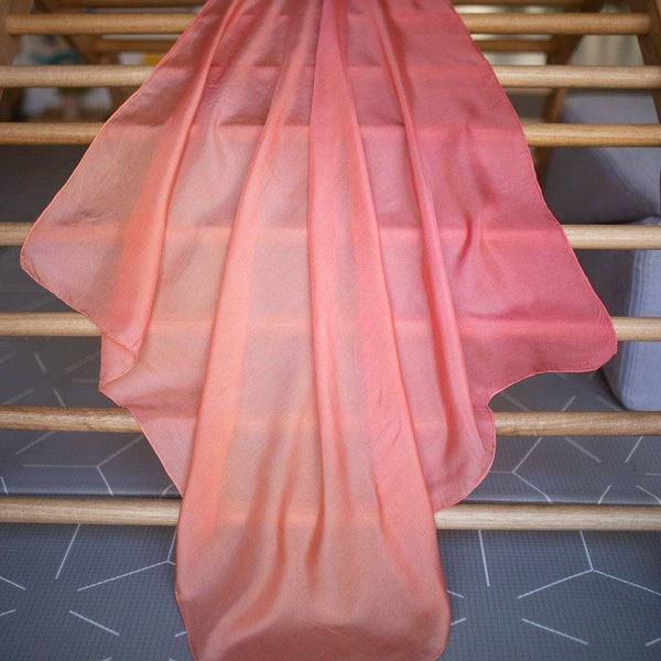 Stunning Blended Habatoi Peach/Apricot  Playsilk 65cm or 90cm 8mm Heavyweight