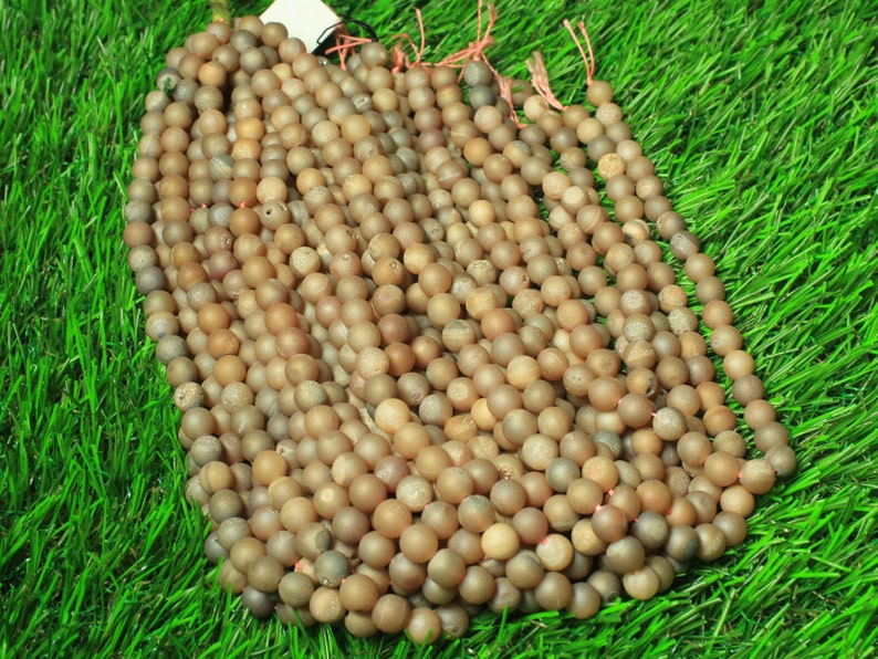 Peach DruzyRound Beads6mm 8mm 10mm Size15 Inches LongNatural Gemstone BeadsWholesaleGS144