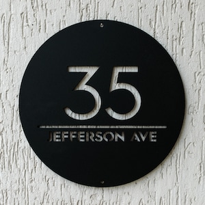 House Number Plaque, Modern House Numbers, Metal Address Sign, Address Plaque, Personalized Street Sign, House number sign