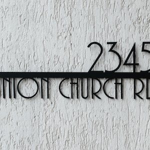 House Number Plaque, Modern House Numbers, Metal Address Sign, Address Plaque, Custom Street Sign, House number sign, Road sign