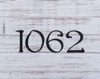 4 Inch Modern Metal House Numbers, Classic Font