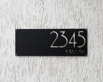 House Number Plaque, Modern House Numbers, Metal Address Sign, Address Plaque, Personalized Street Sign, House number sign