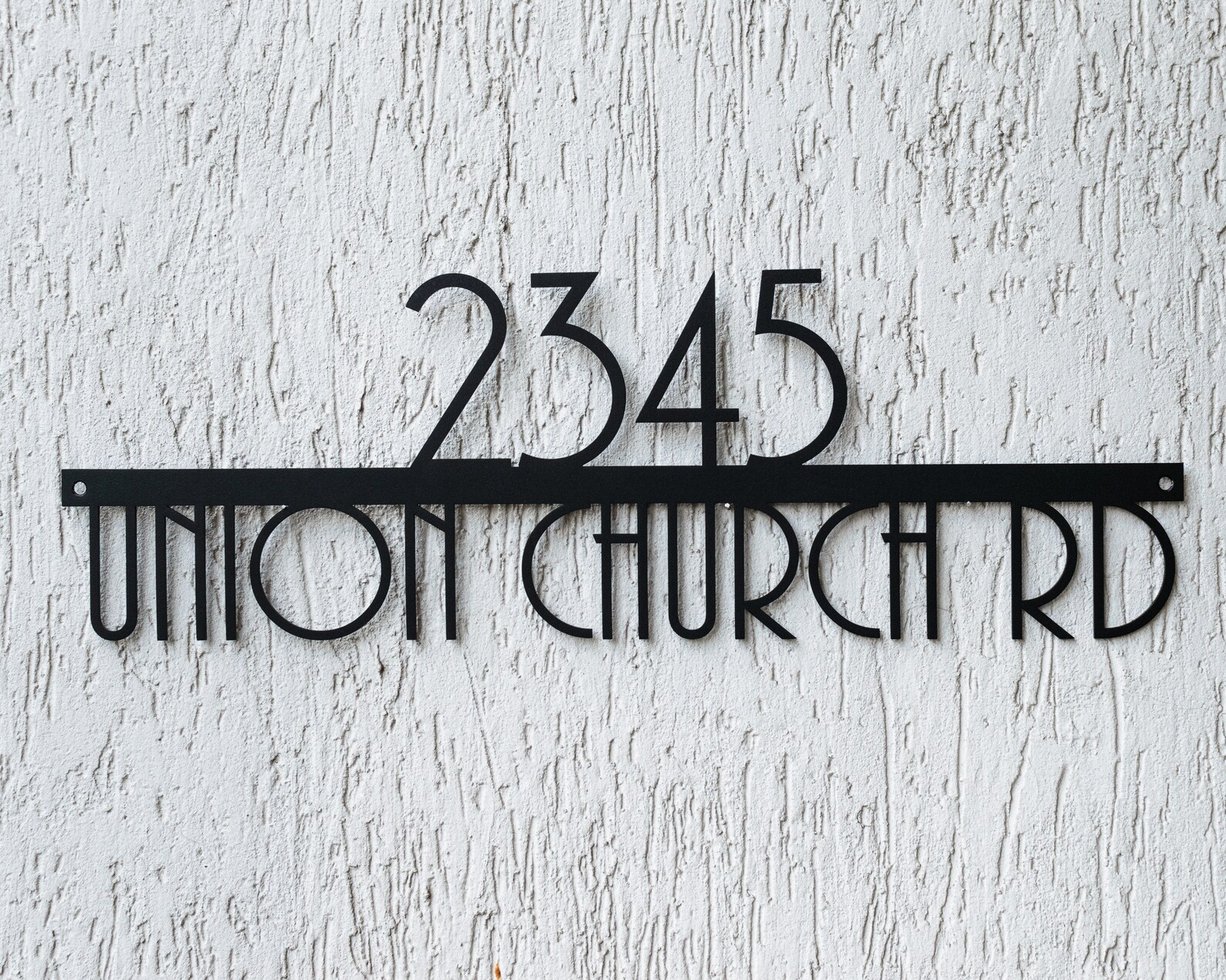 House Number Plaque Modern House Numbers Metal Address Sign Etsy